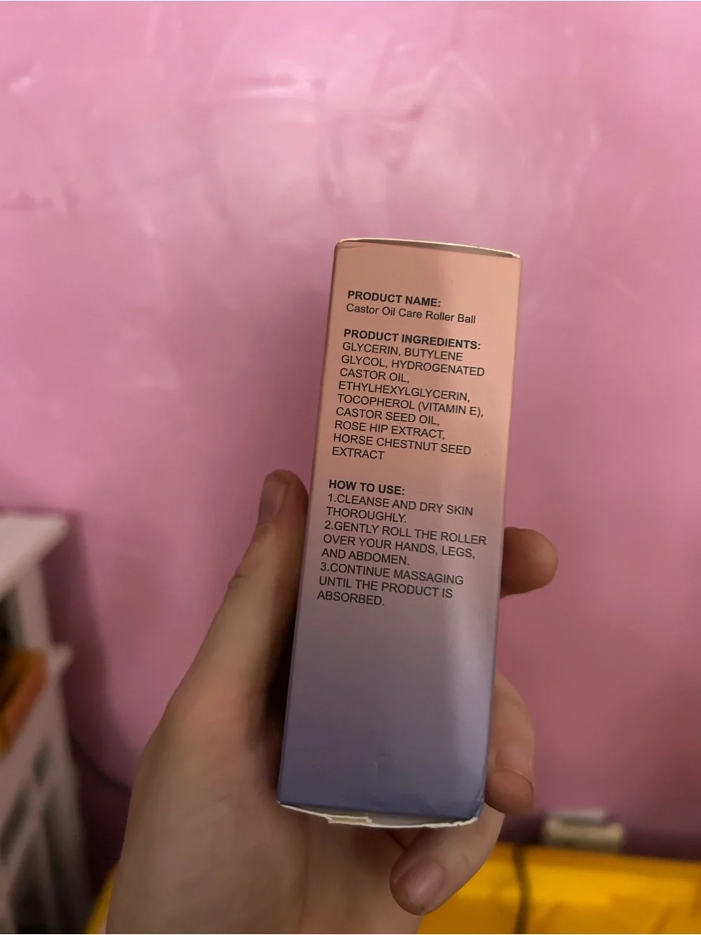 Organic Castor Oil with Rose Quartz Roller - Pink/Purple Packaging